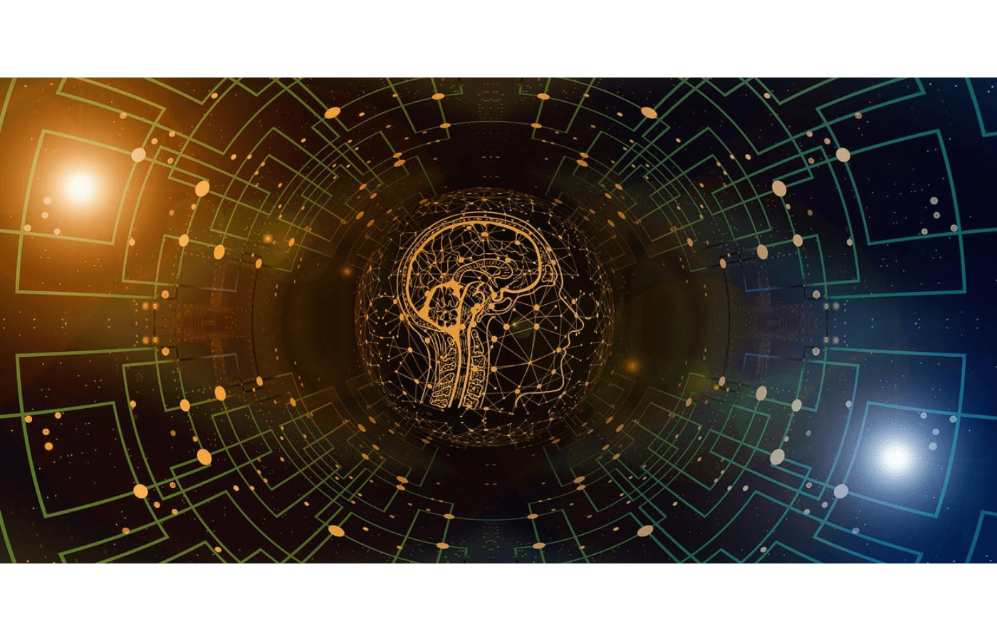 Ilustración de un cerebro artificial conectado a un libro de leyes